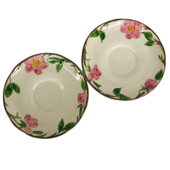 2 Franciscan Desert Rose Tea Cups & Saucer Sets Flat Cup Coffee Made in England - Picture 9 of 11